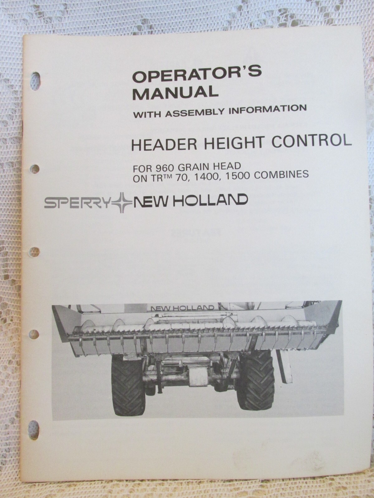 Sperry New Holland Operator’s Manual – Header Height Control 960 Grain Head