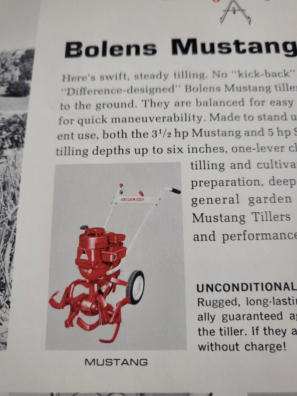 Vintage 1968 Bolens 8724 SUBURBAN 24 RIDING MOWER MOWER MUSTANG TILLER BROCHURE