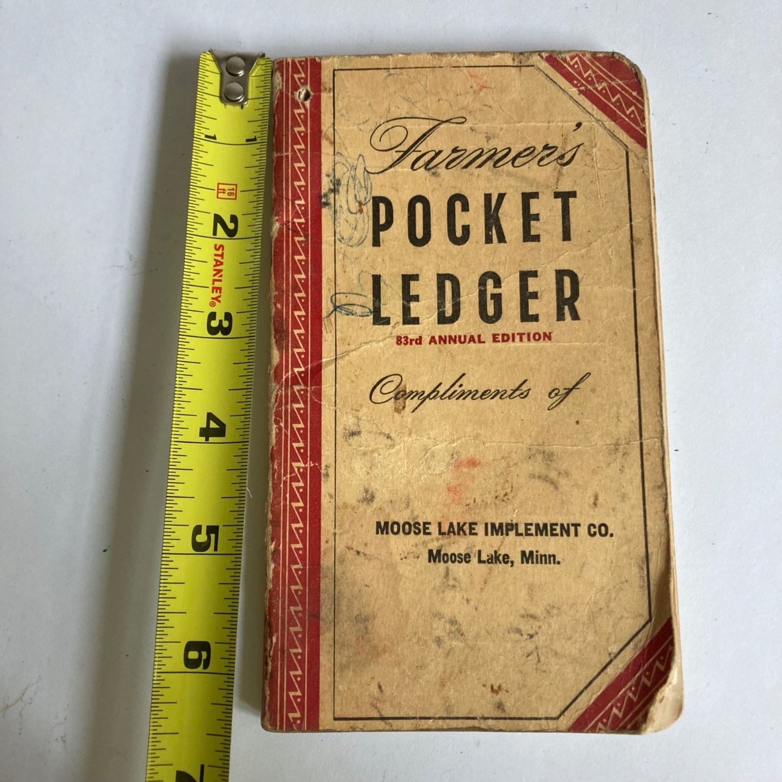 Vintage 1949 Farmer’s Pocket Ledger, 1972 Memo Book & REAL Dairy Pencil