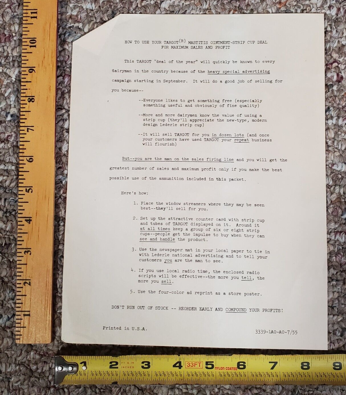 RARE 1955 Targot Strip Cup Dealer Kit | Lederle Promo, Printing Plate, Advertise