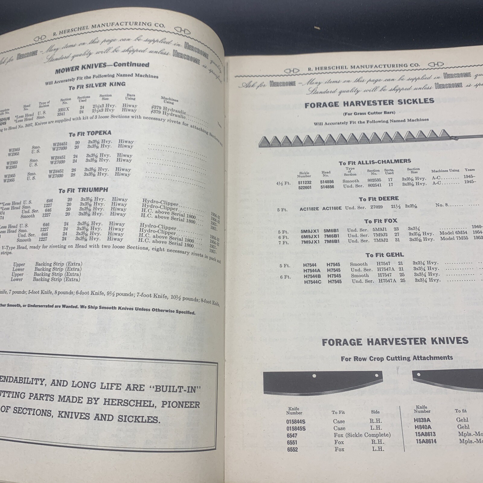 1959 Des Moines Iron Co Repair Parts Catalog Mowers/Combines/Swathers/Harvester