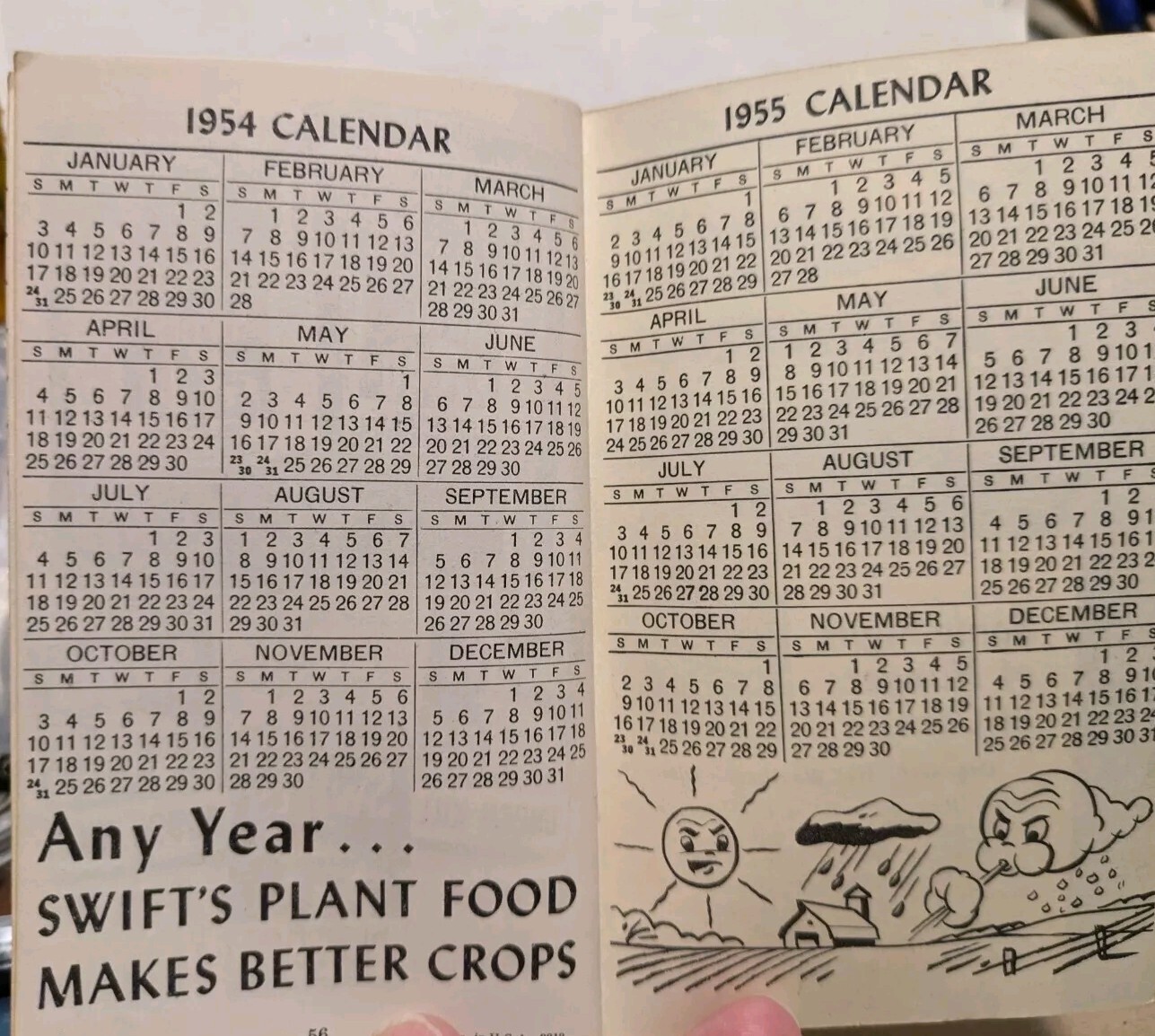 1954-1955 Swift’s Plant Food Service Red Steer Memo Book Vigoro Brimm Gold Bear