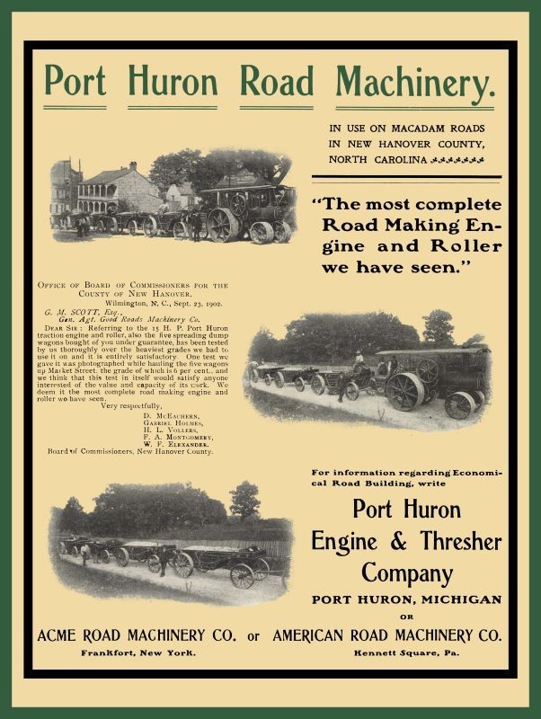 1903 Port Huron Threshing, Road Machine NEW Metal Sign: 12×16″ Ships Free