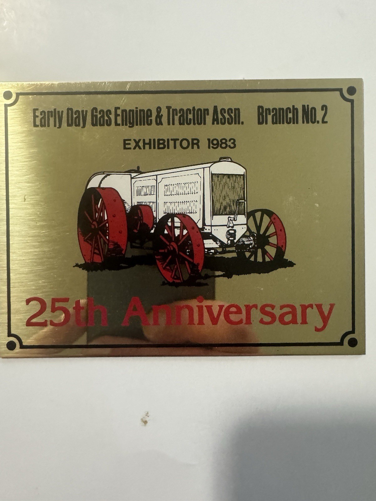 Early Day Gas & Tractor Assn. Branch No. 2 Lot Of 3. Adhesive Plaques.