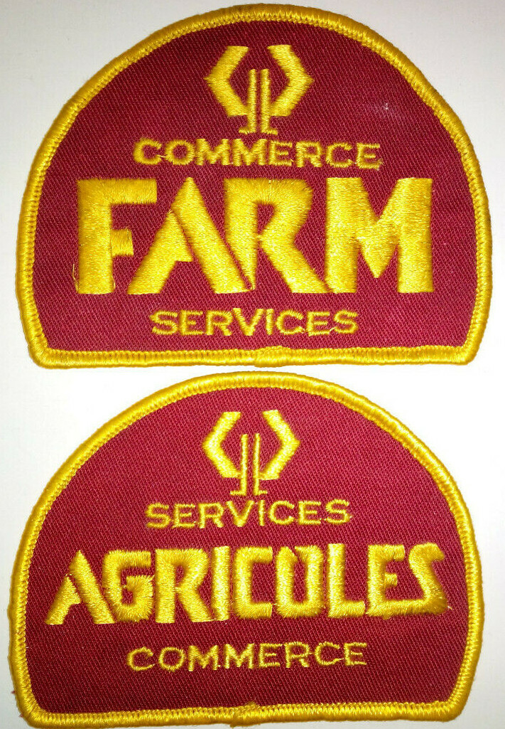 Vintage CIBC Bank Commerce Farm Services Agricole Patch Badge Crest (Lot Of 2)