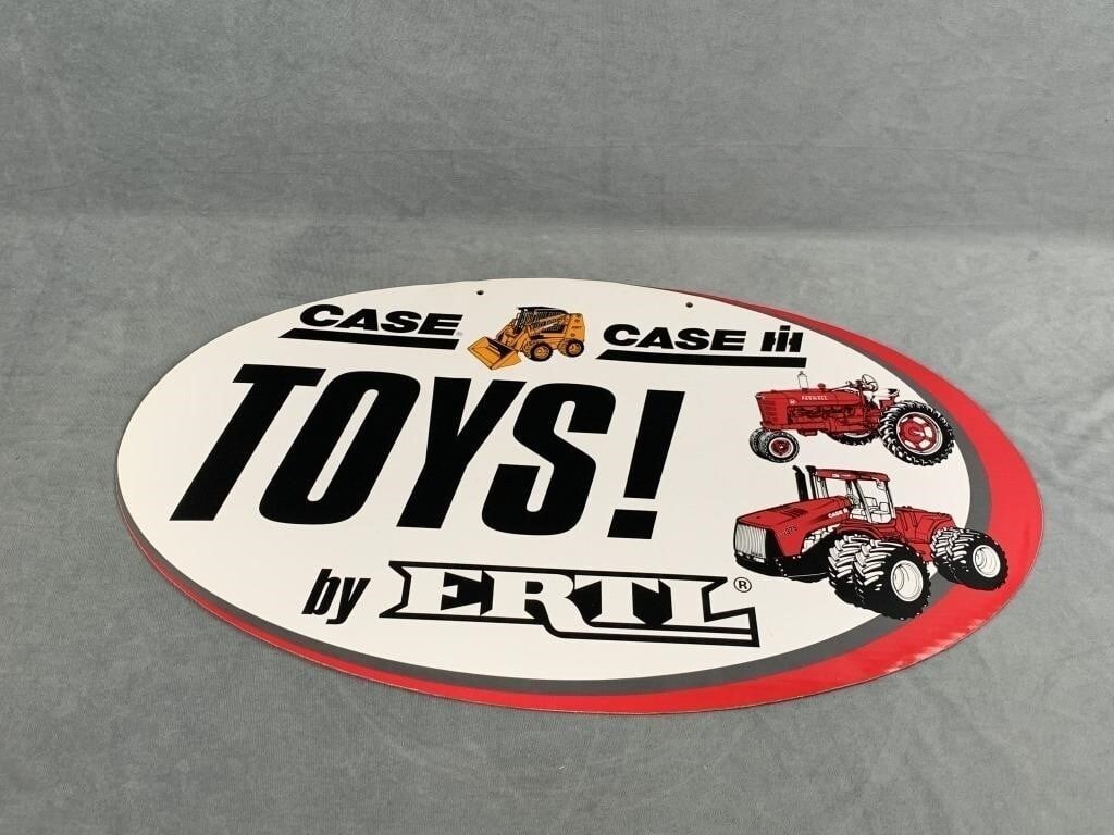 Case TOYS! by ERLT Sign Double sided Oval 29.5″ x 17.75″ cardboard VG condition