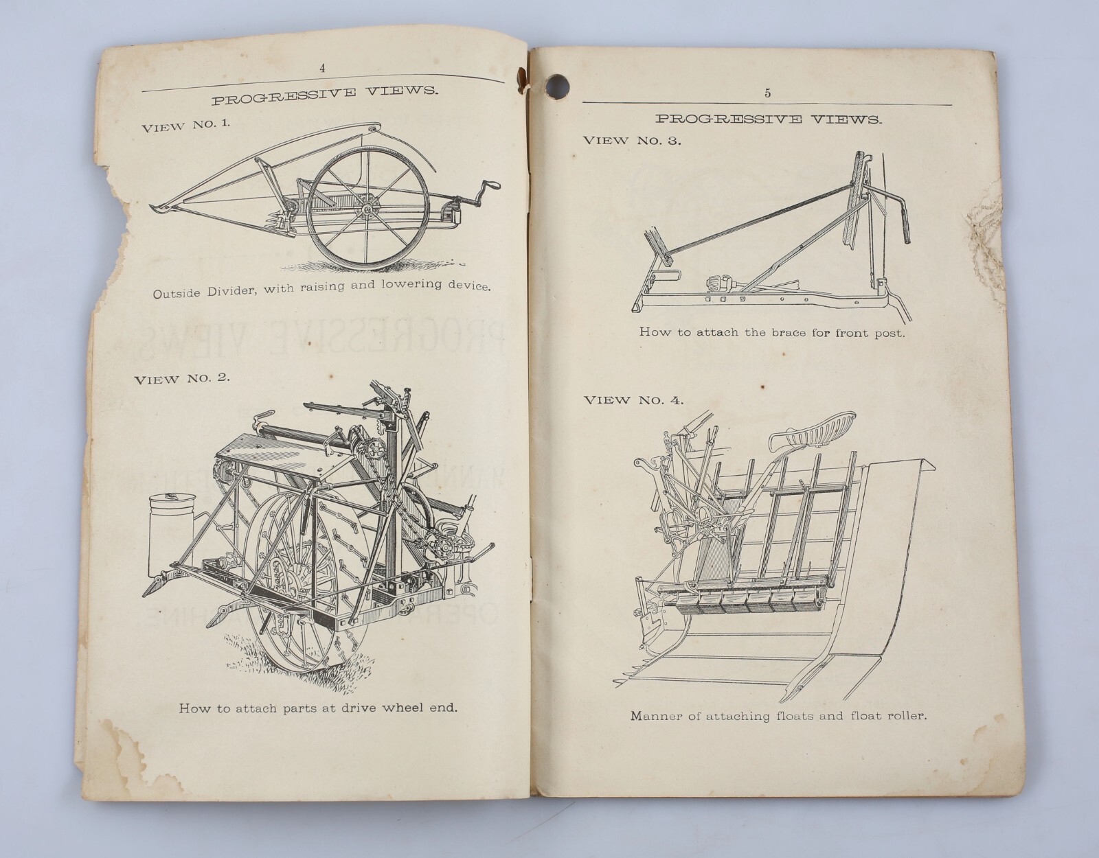 1892 Walter A. Wood Single Apron Binding Harvester Directions Manual Parts List