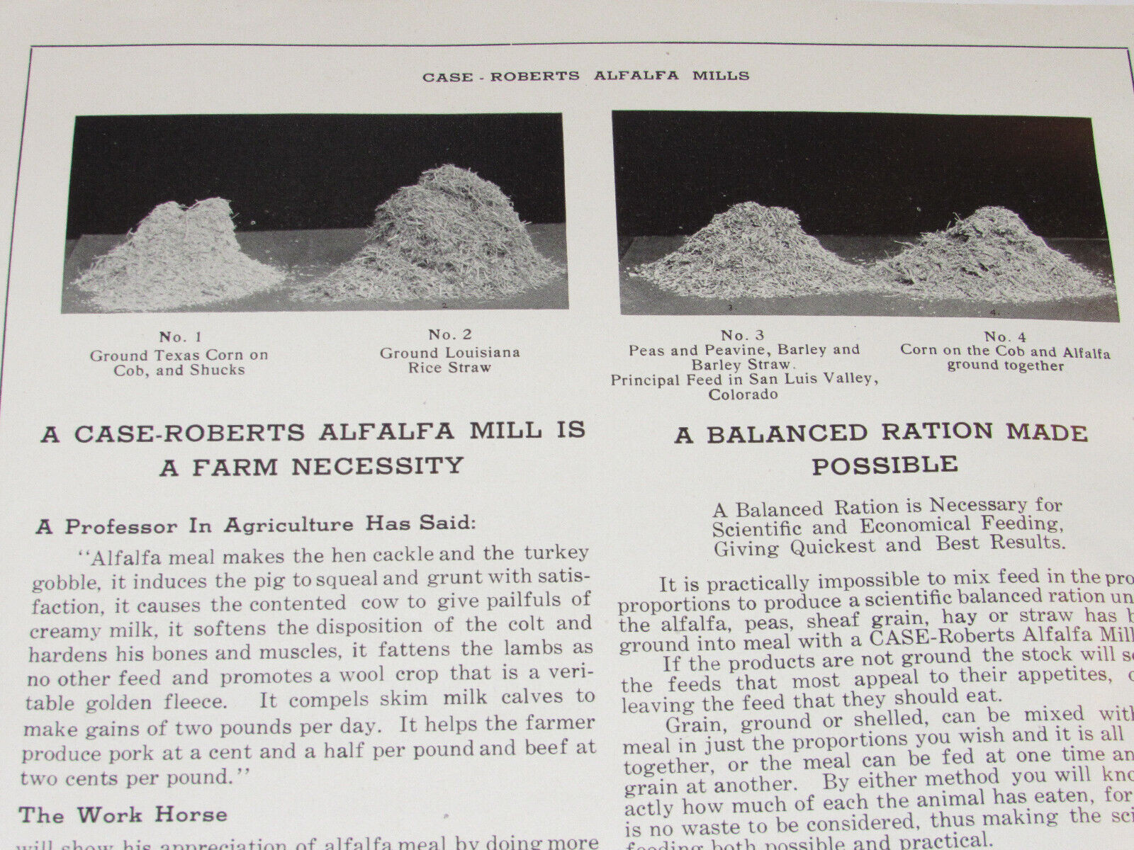 VTG 1913 CASE-ROBERTS ALFALFA MILLS CATALOG! J I CASE THRESHING MACHINE CO! JI