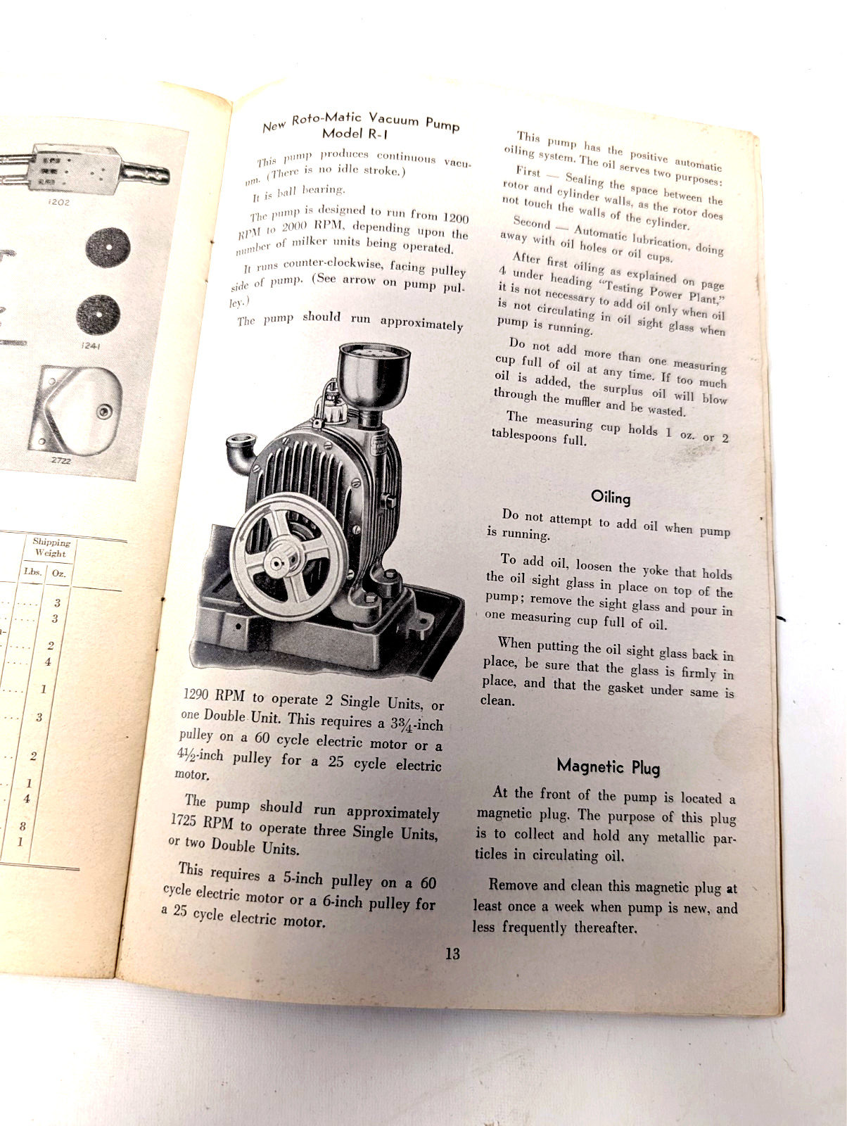 1952 Rite-Way Milker Instruction Manual & Parts List Farm Milking Machine