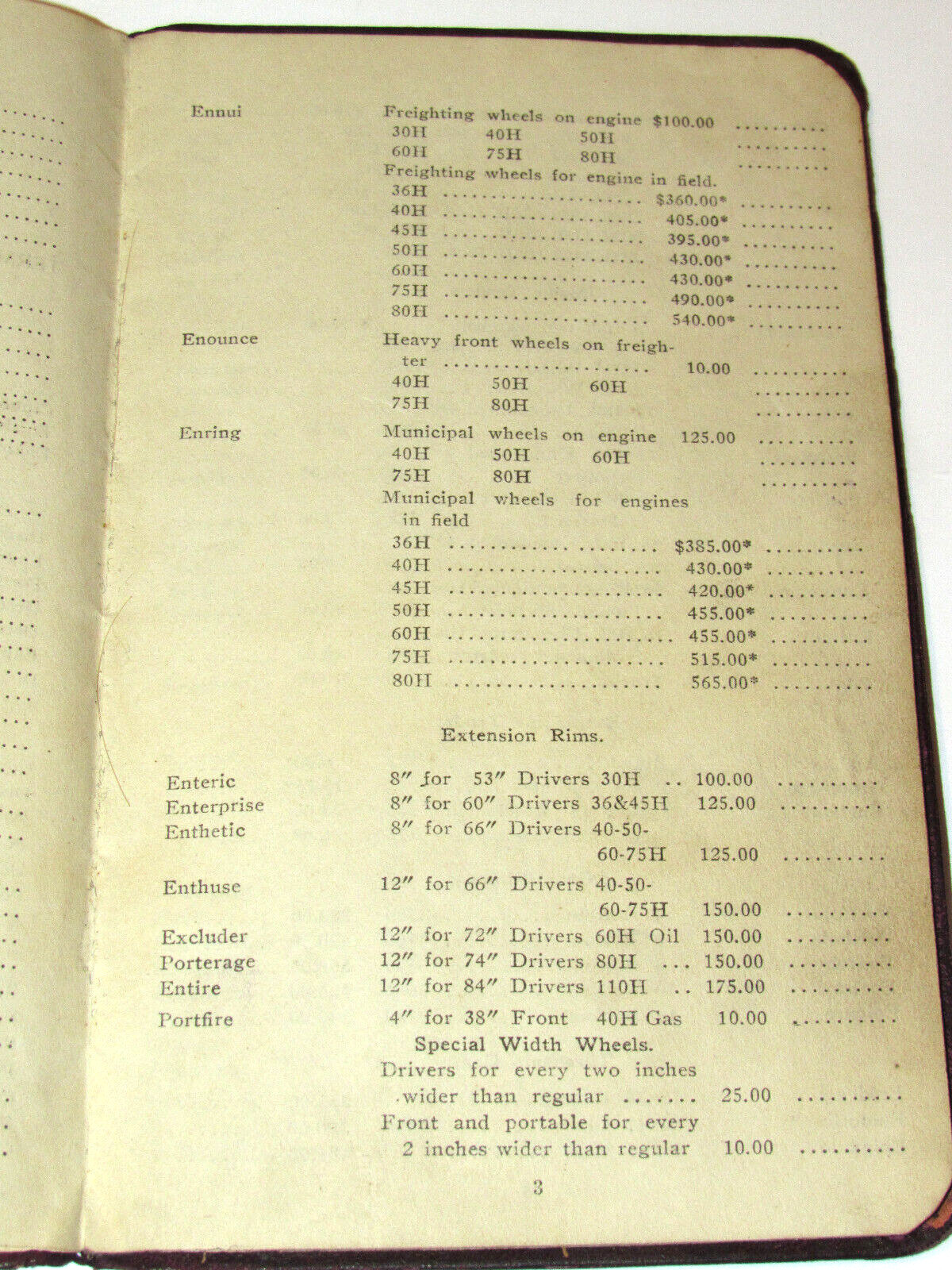 VINTAGE 1913 J. I. CASE THRESHING MACHINE CO PRICE LIST! SALESMAN’S COPY! JI