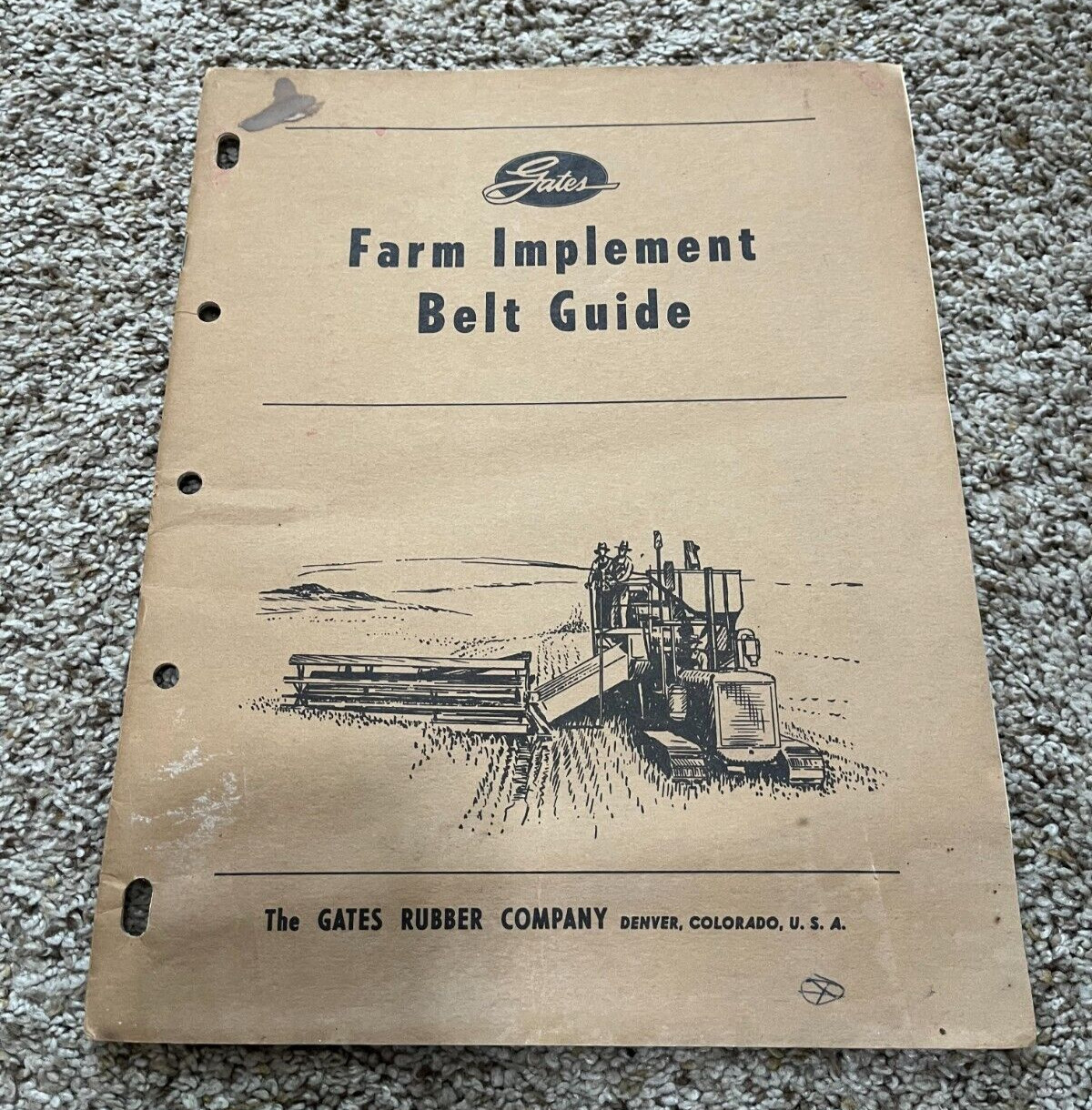 Gates Farm Implement Belt Guide 1948 Denver Colorado