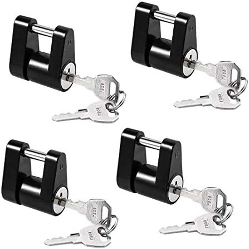 CZC AUTO Black Trailer Hitch Coupler Lock, Dia 1/4 Inch, 3/4 Inch Span for To…