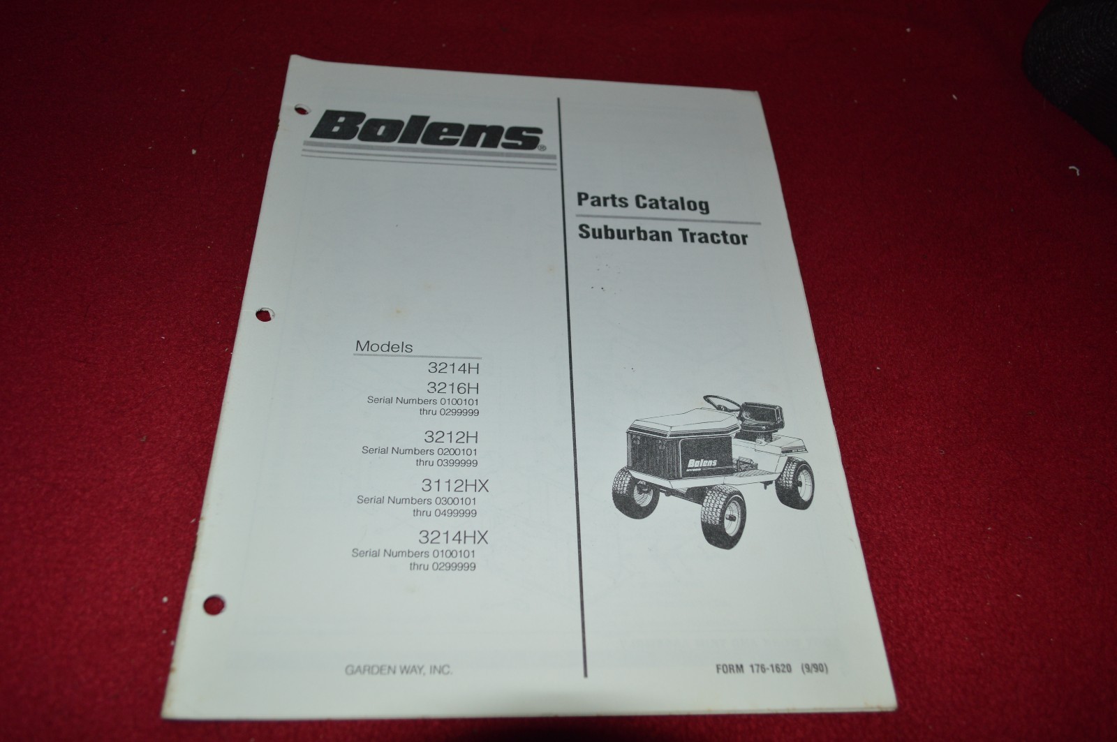 Bolens 3214H 3216H 3212H 3214H Suburban Tractor Dealer’s Parts Book Manual CHPA
