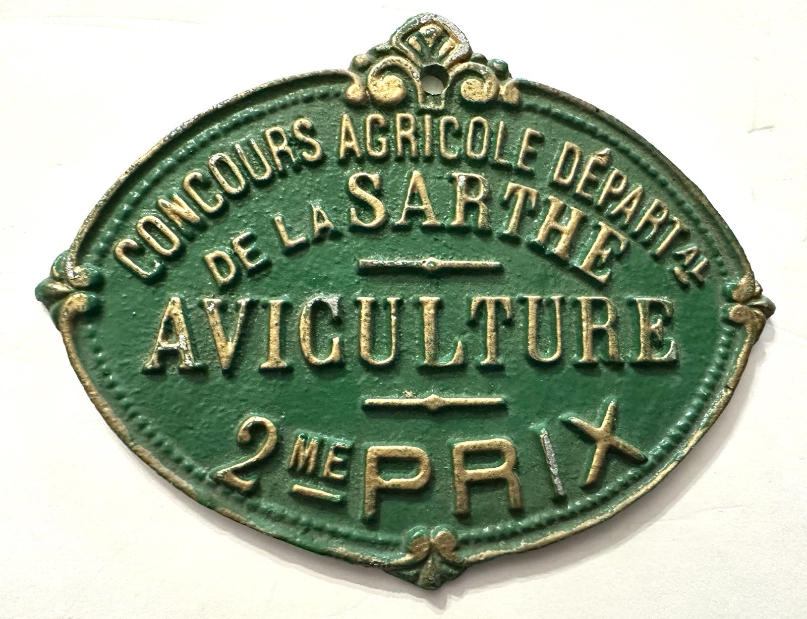 Vintage Concours Agricole Depart Al DeLa Sarthe AVICULTURE 2me Prix Wall Plaque