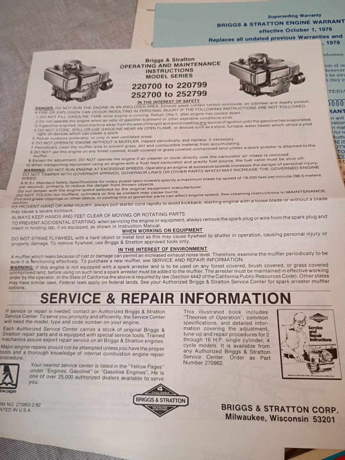 Dixon Zero Turn Mower ZTR-426 Operator’s manual and repair sheets VTG