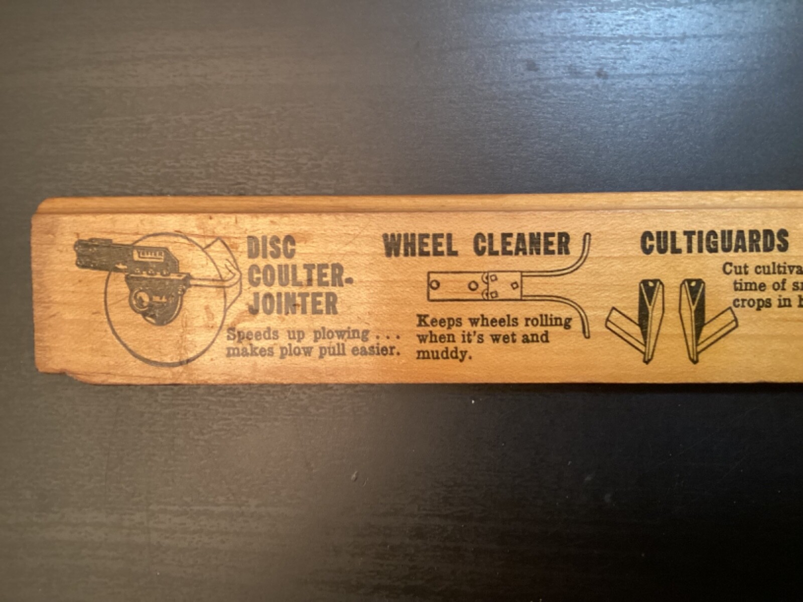 VTG 15″ WOOD RULER YETTER MFG CO COLCHESTER IL FARM EQUIPMENT PRODUCT LINE