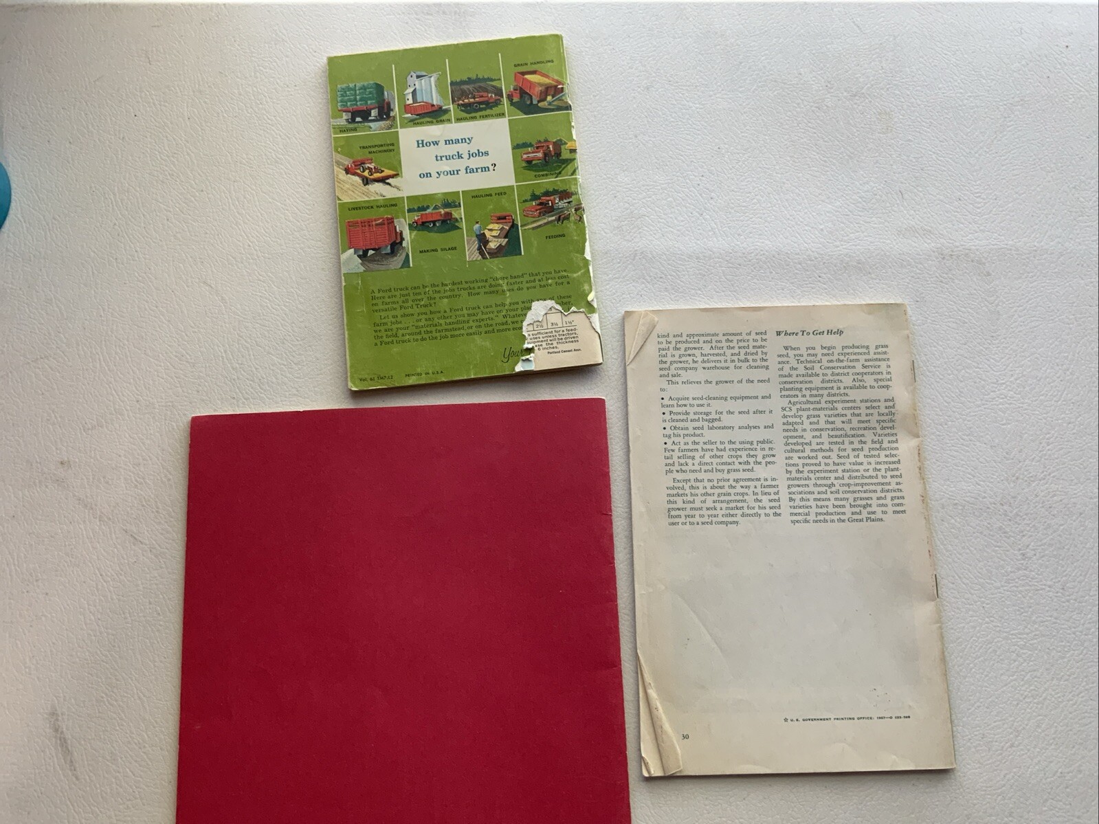Vintage Farming Books Ford Farm Handbook, Grass Seed Production, Pest Control