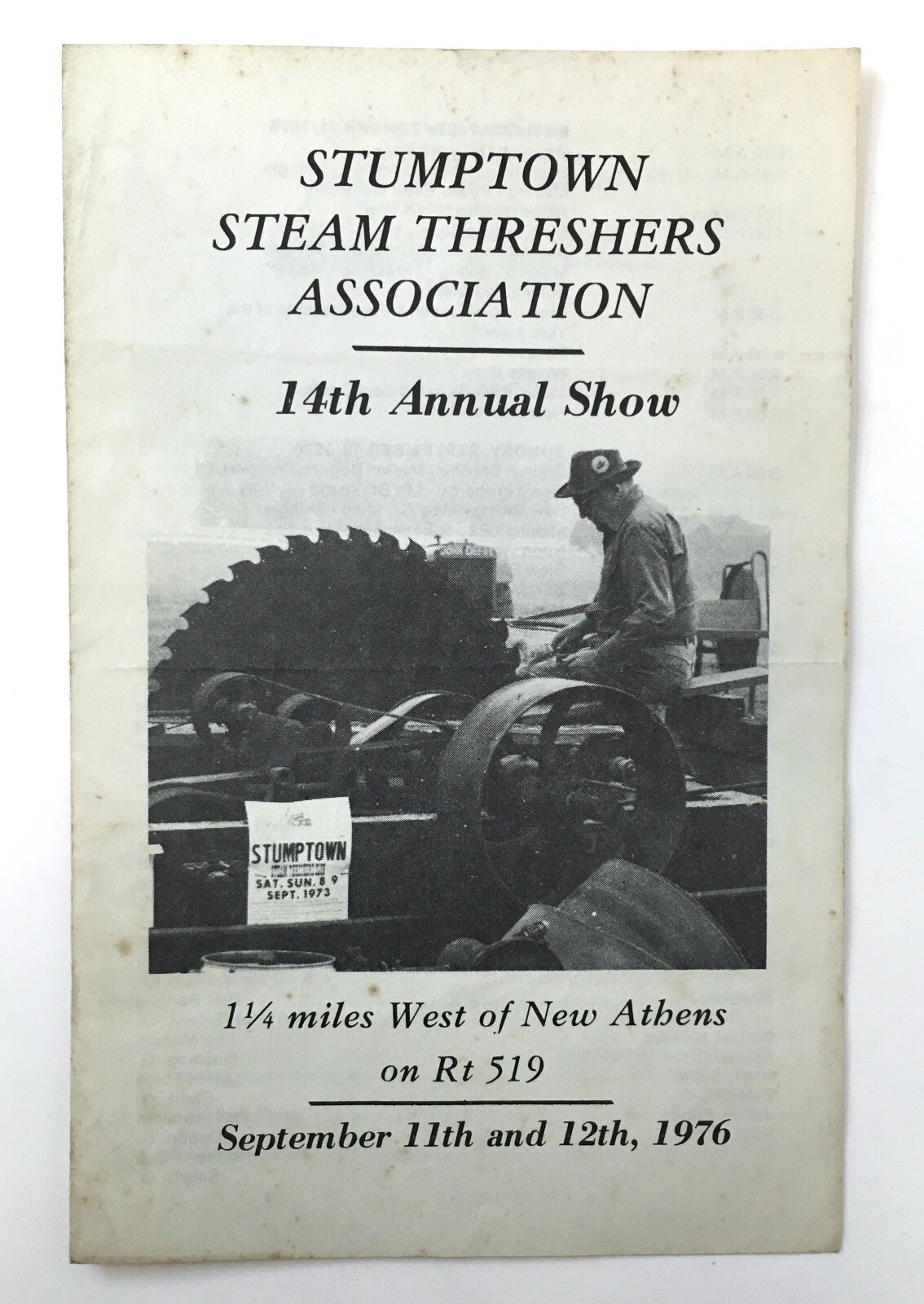 Stumptown Steam Threshers Association Annual Show Program 1976 Ohio Tractors