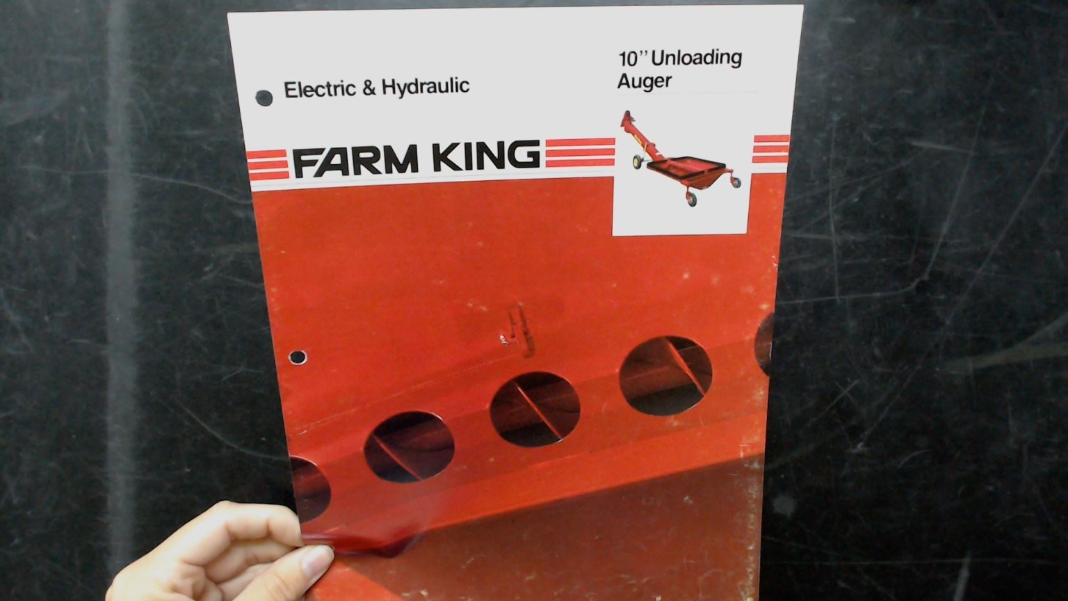 Farm King 10″ Unloading Auger Vintage Agricultural Brochure Red