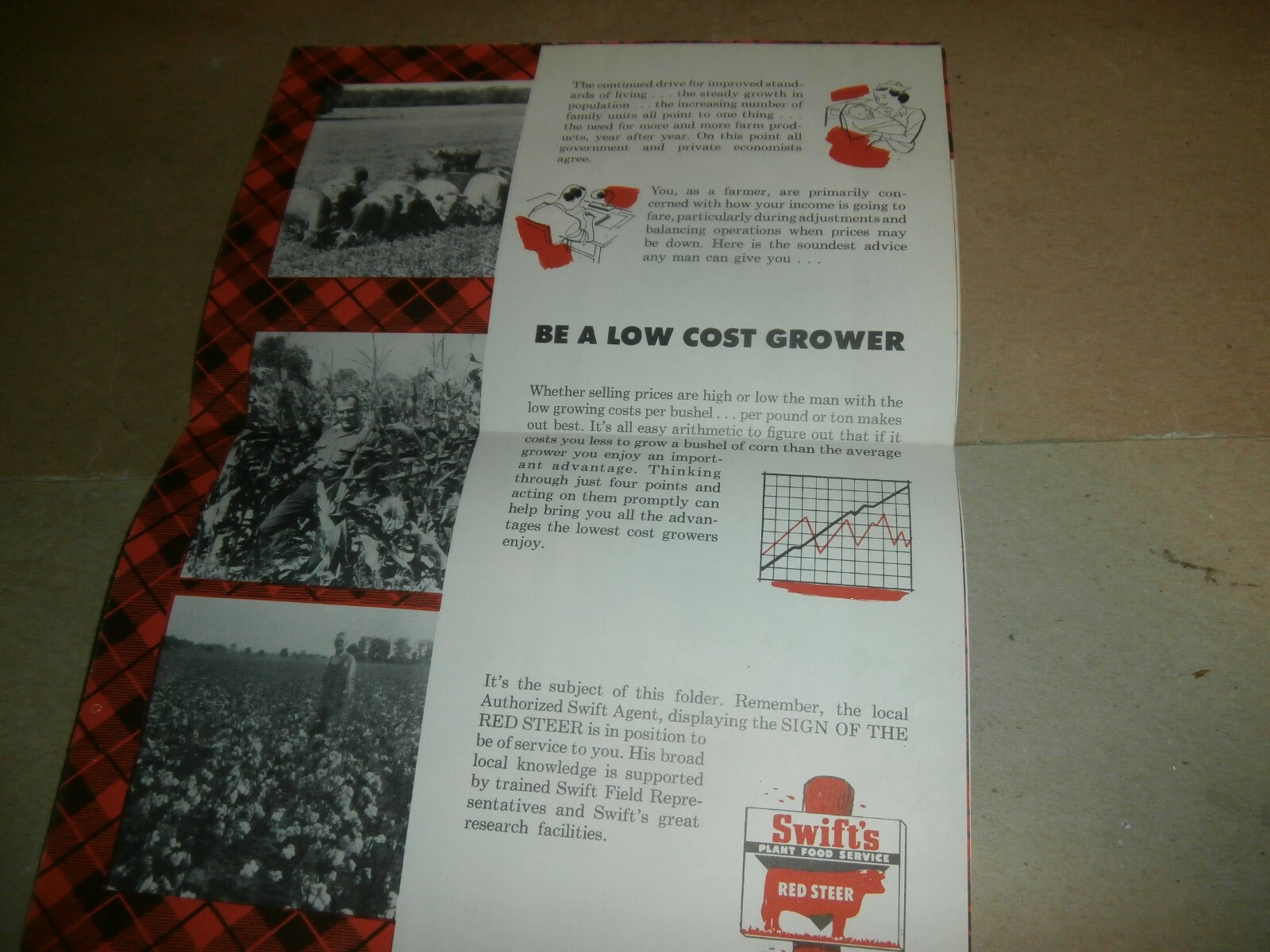 Original Swift’s Red Steer Plant Food Farm Brochure Wertz Garage Lineboro MD