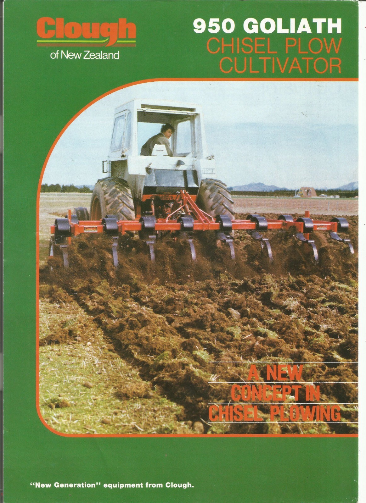 Original OEM Clough 950 Goliath Chisel Plow Cultivator Sales Brochure Spec Sheet