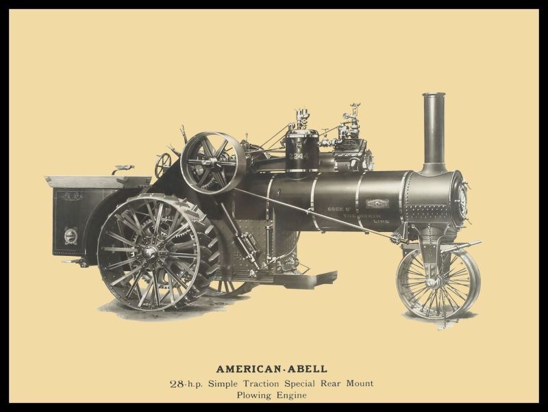 American Abell Traction Plowing Engine NEW Sign 24×30″ USA STEEL XL Size