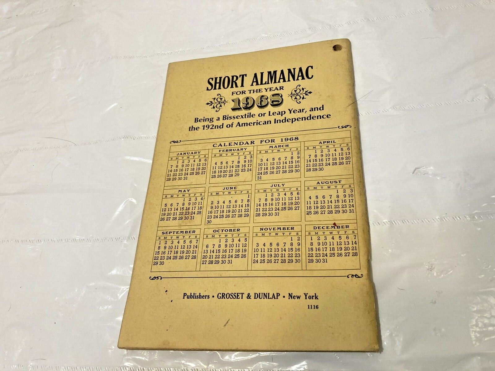 Vtg 1968 Booklet Baer’s Agricultural Almanac w Weather Forecasts Lancaster PA