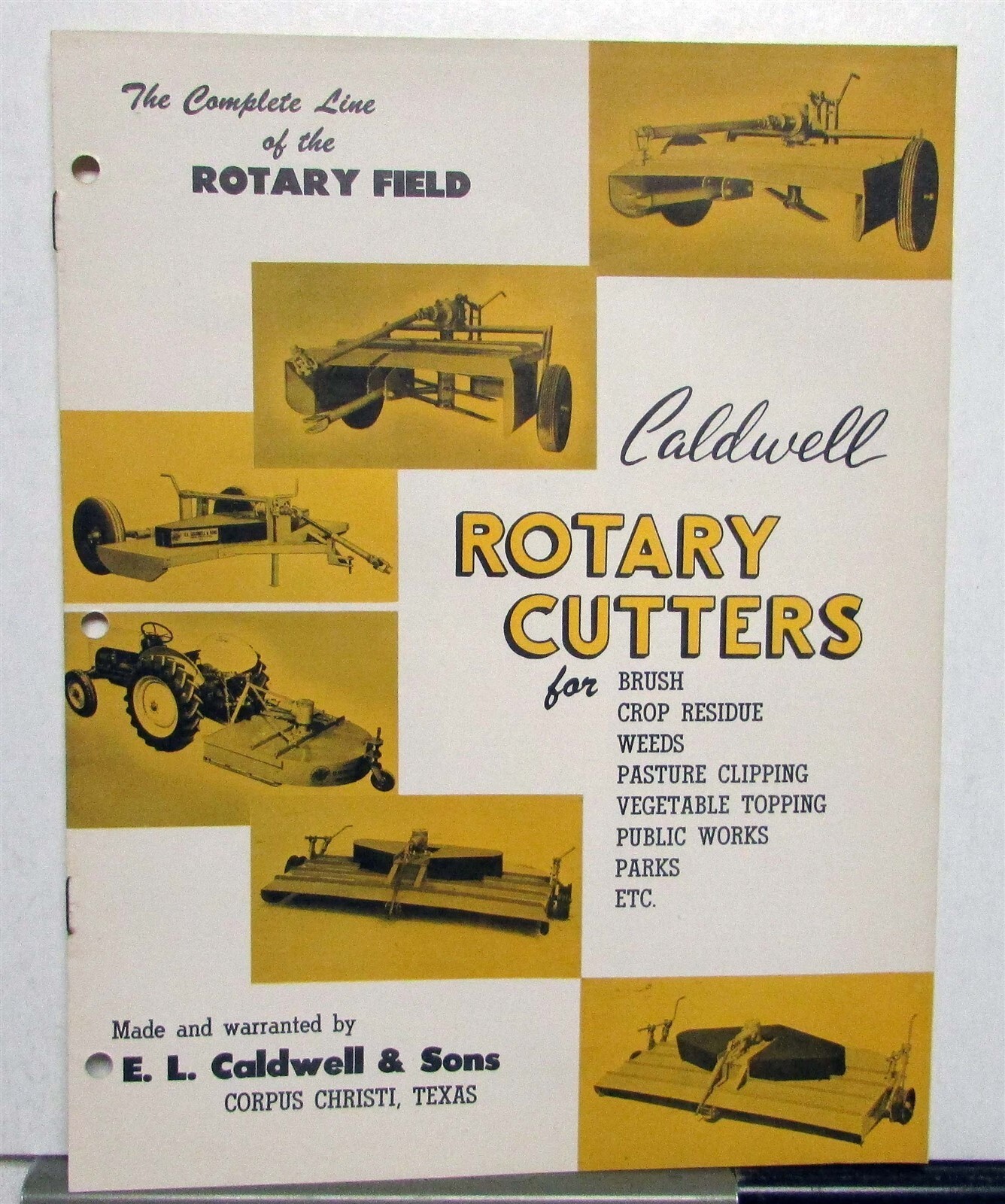 1950s Caldwell Rotary Cutters Complete Line Specs Construction Sales Brochure