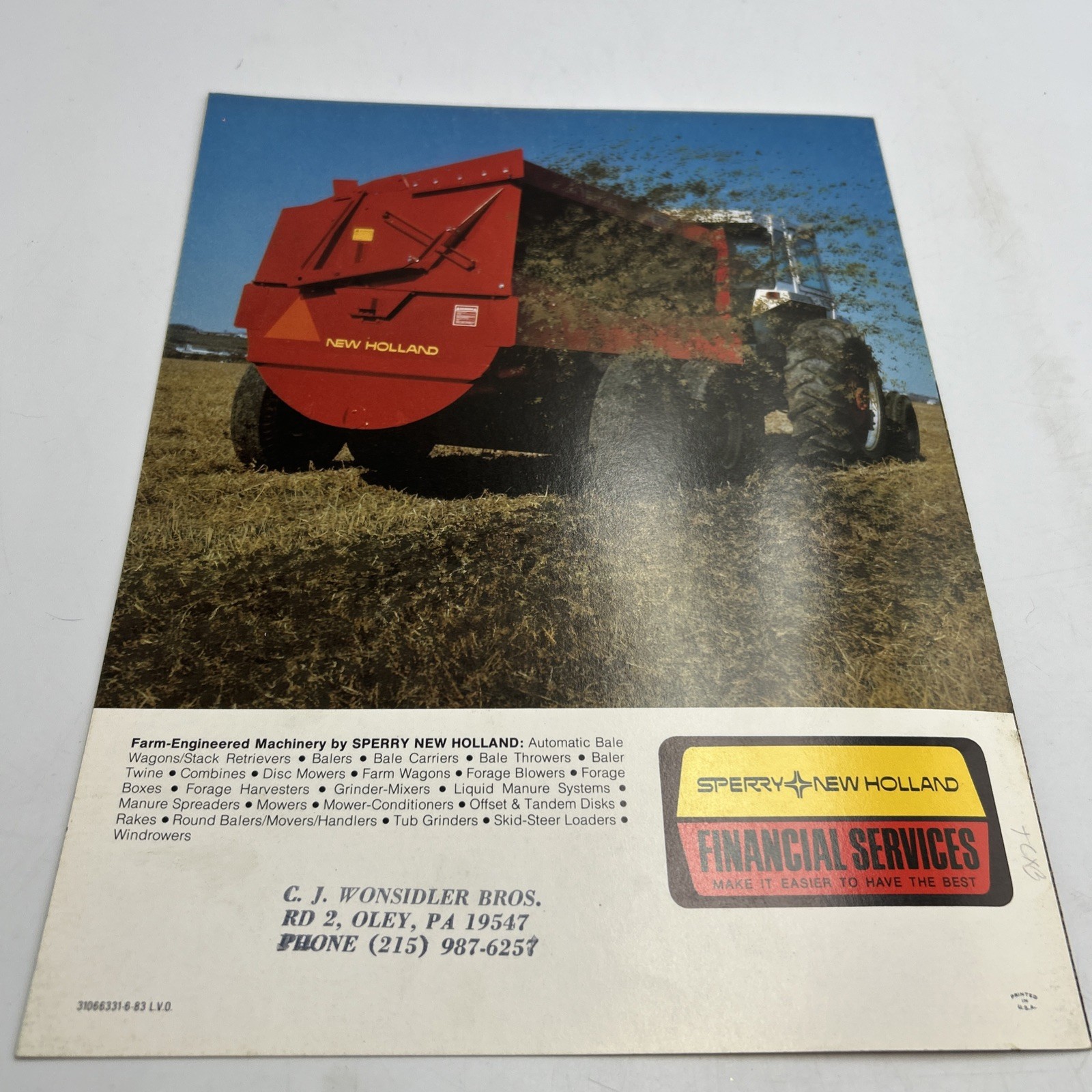 Farm Equipment Brochure – New Holland – 663 667 668 Flail Tank Spreader