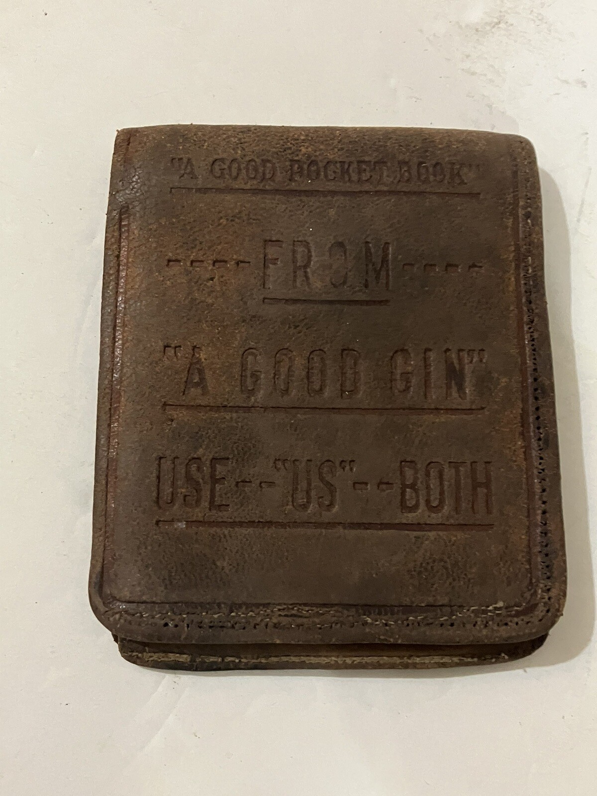 Vintage Mississippi Gin Leather Wallet First Bale Of Cotton Advertising