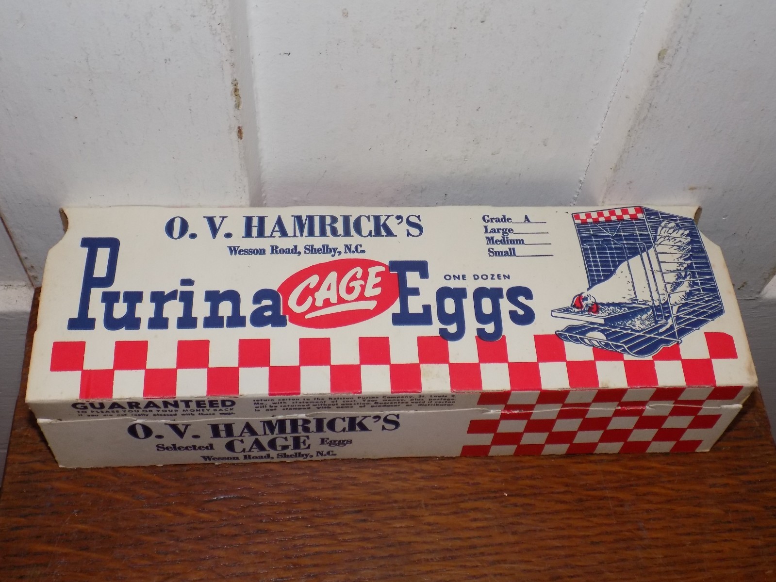 Vintage OV Hamrick’s Purina Cage Eggs Cardboard Carton