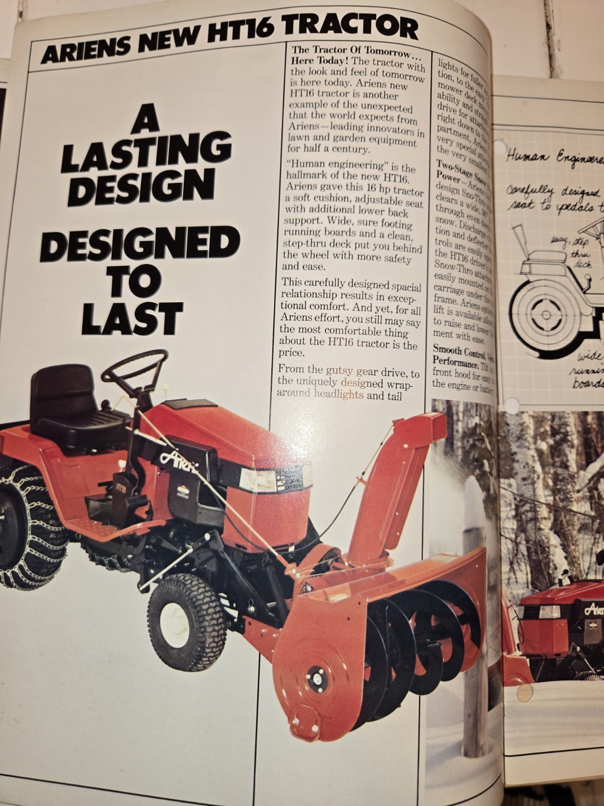 2 1983 ARIENS DEALERSHIP ADVERTISING BROCHURES SNO-THRO TRACTORS & SNO-THROS
