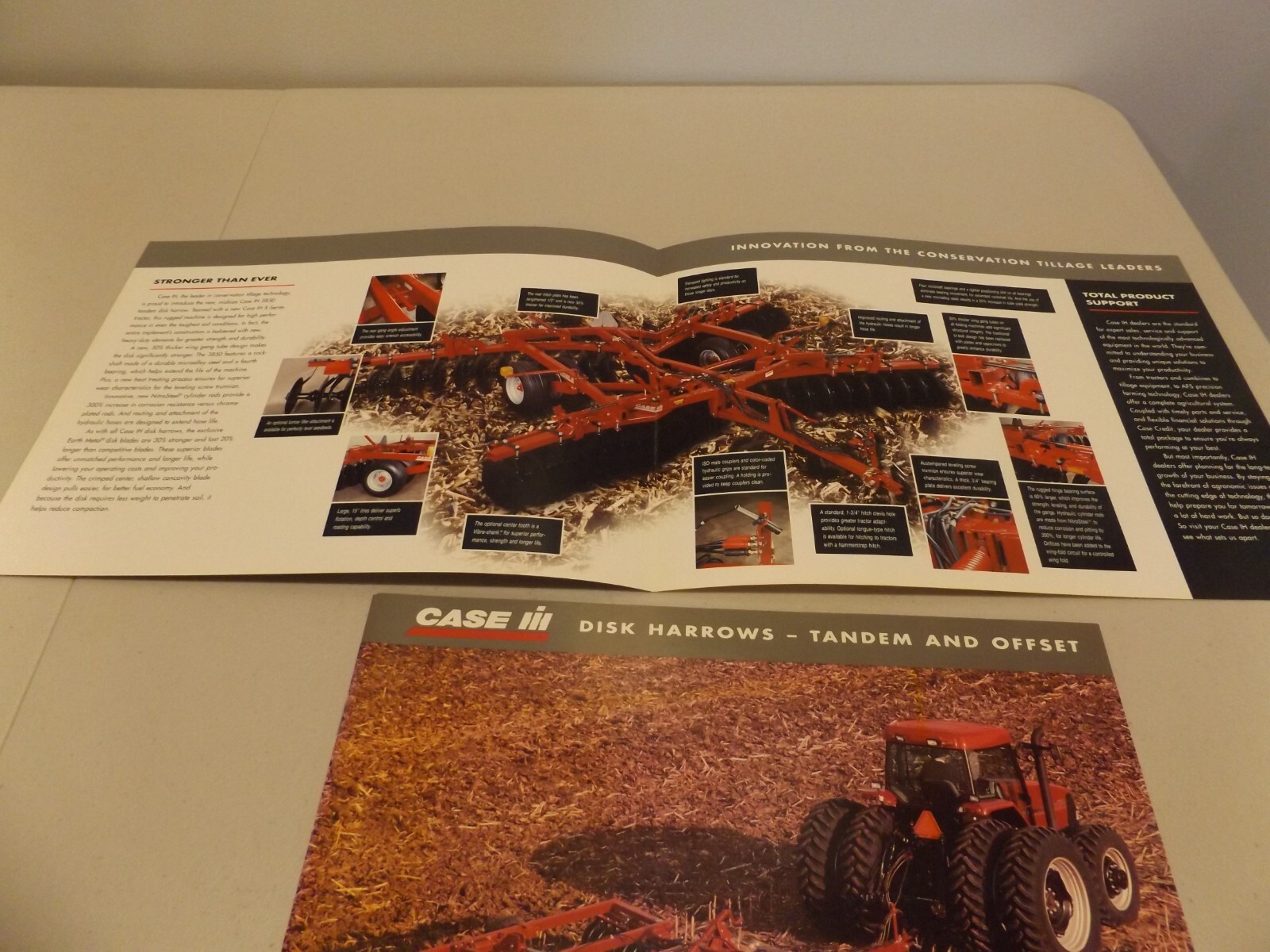 2-pc. CASE-IH TANDEM DISK HARROWS, LIT # AE-281048 1998, AE-234018 1998