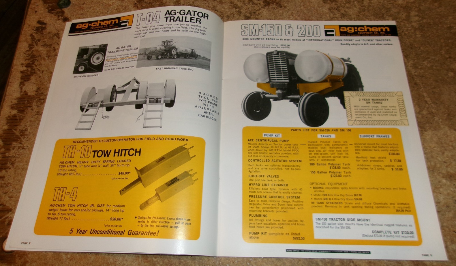 1971 ag-chem spraying equipment catalog in very good shape used