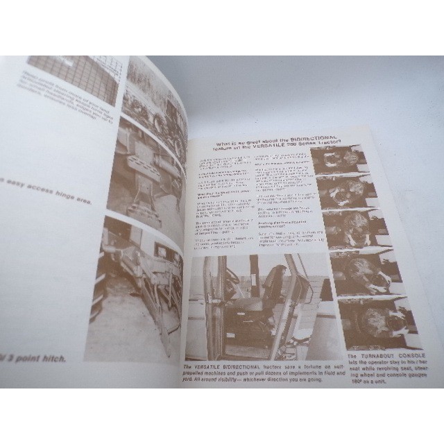 Vintage Versatile Bidirectional 200 Series Tractors Informational Booklet Brochu