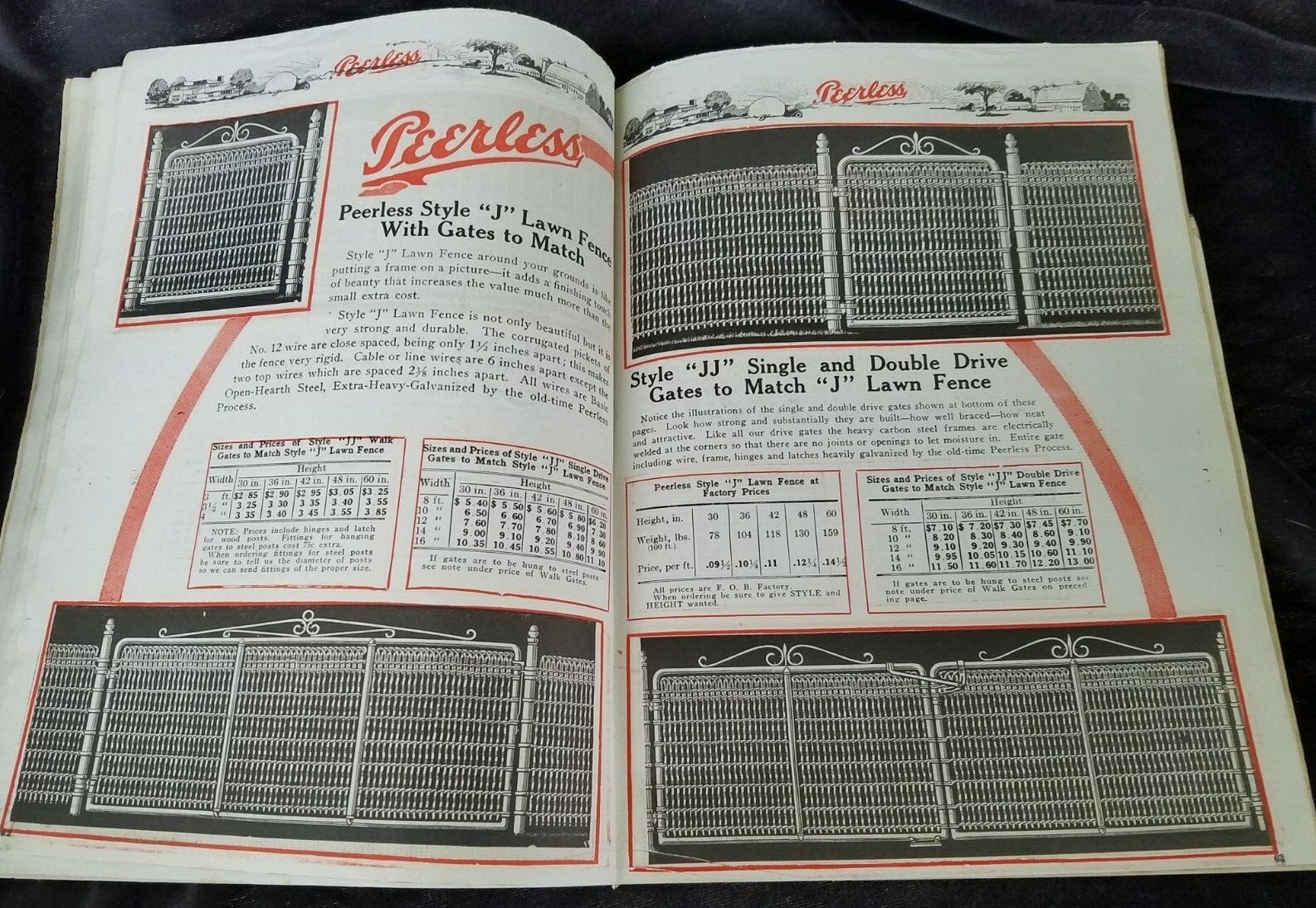 1922 Catalog PEERLESS Wire & Fence Co Cleveland OH Posts Roofing Paint Factories