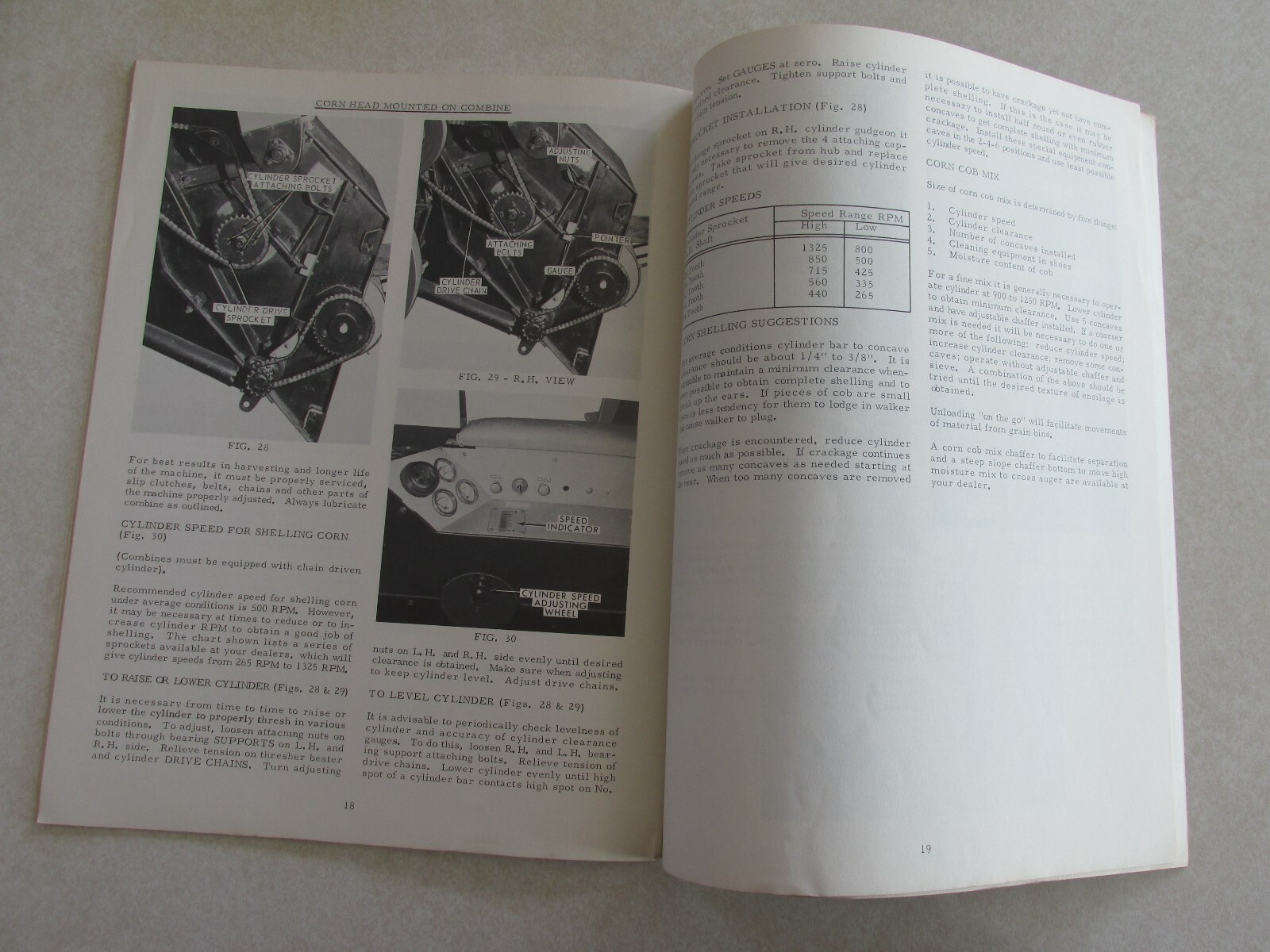 MBE89 Farm Manual Operating Instructions Allis Chalmers G430 corn heads combine