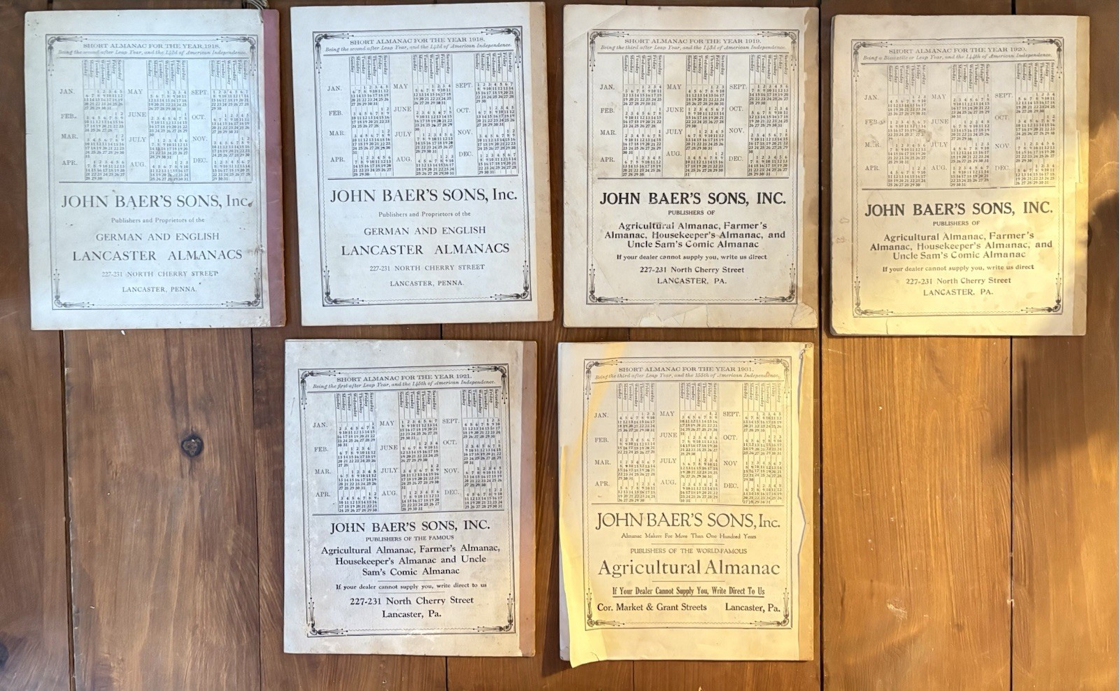 Lot Of 23 John Baer’s Agricultural Almanac Lancaster, PA Antique! 1900’s