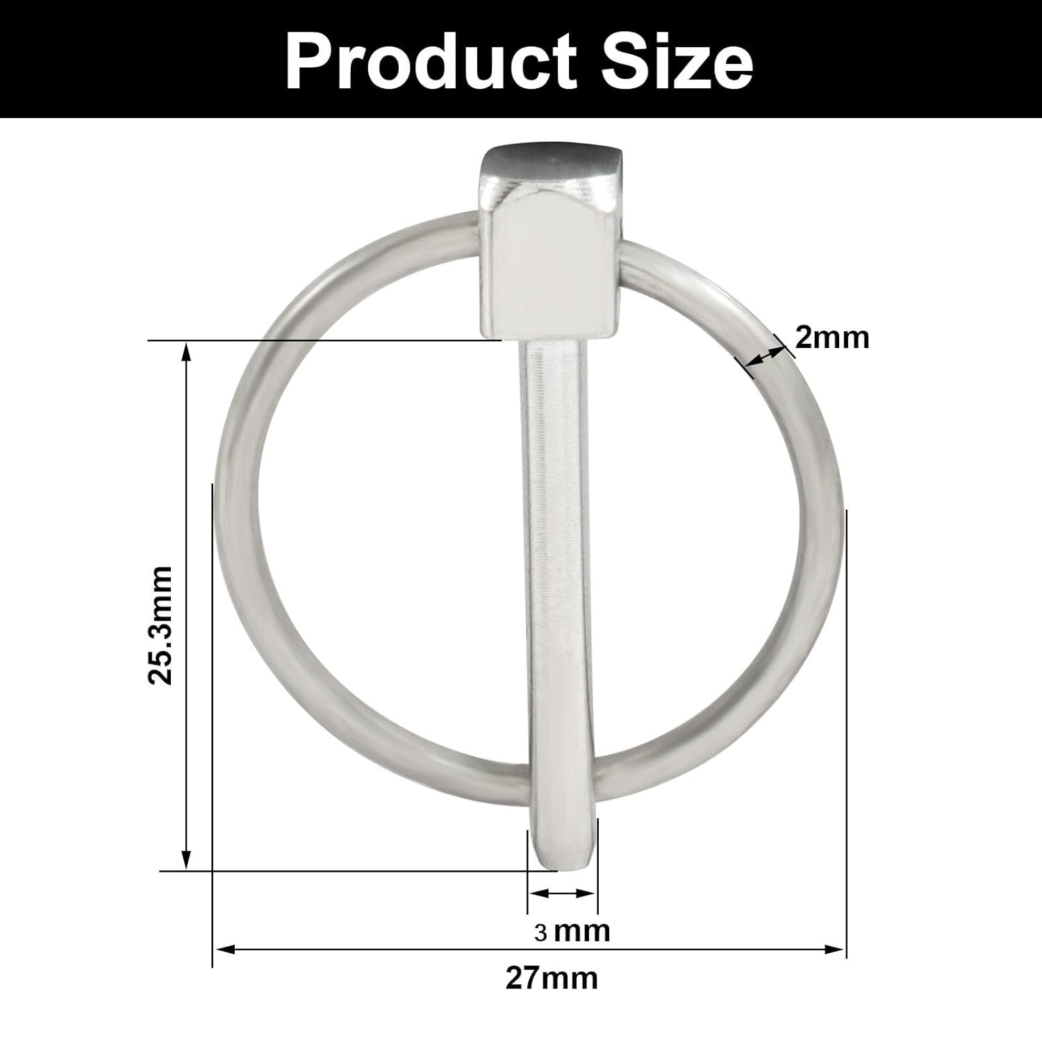 4pc 1/8″ x 1″ 304 Stainless Steel Linch Pin with Ring Heavy Duty Trailer Lynch