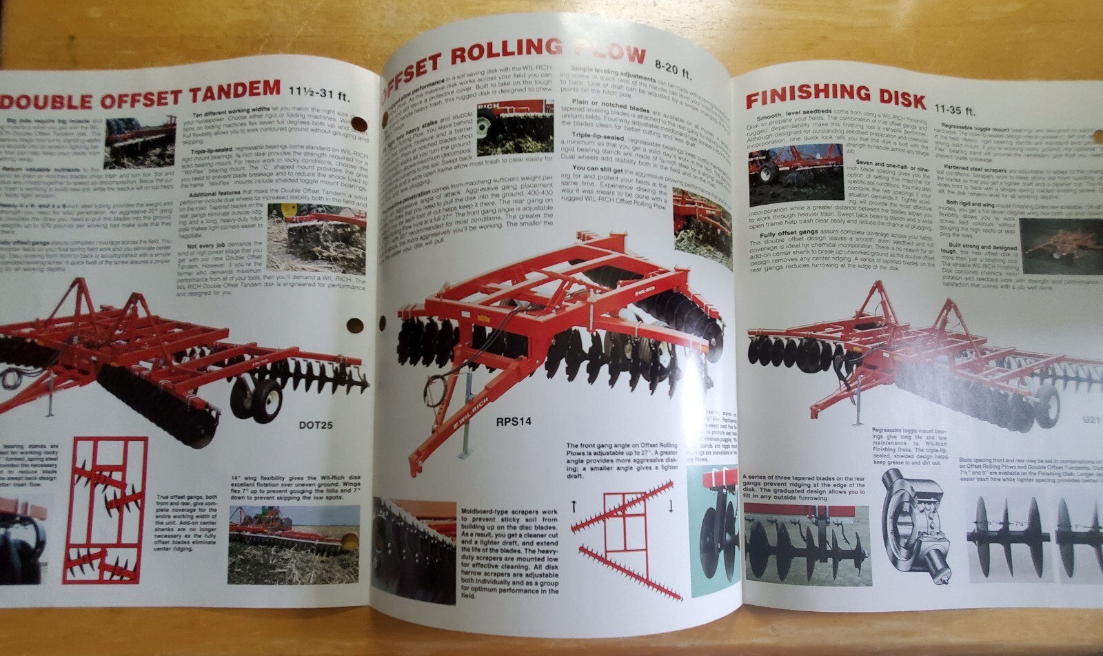 Wil-Rich Disk Harrow DOT25 RPS14 Sales Pamphlet Brochure Specs Lear Siegler