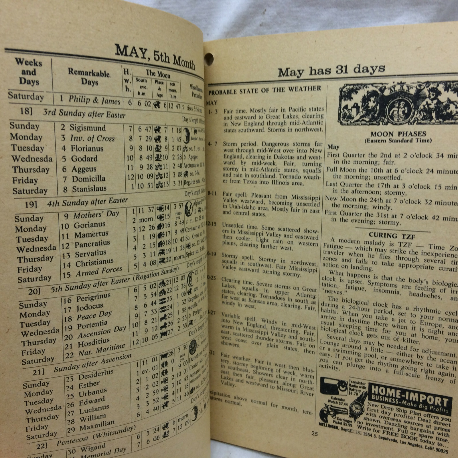 Vintage 1971 Baer’s Agricultural Almanac Lancaster, PA