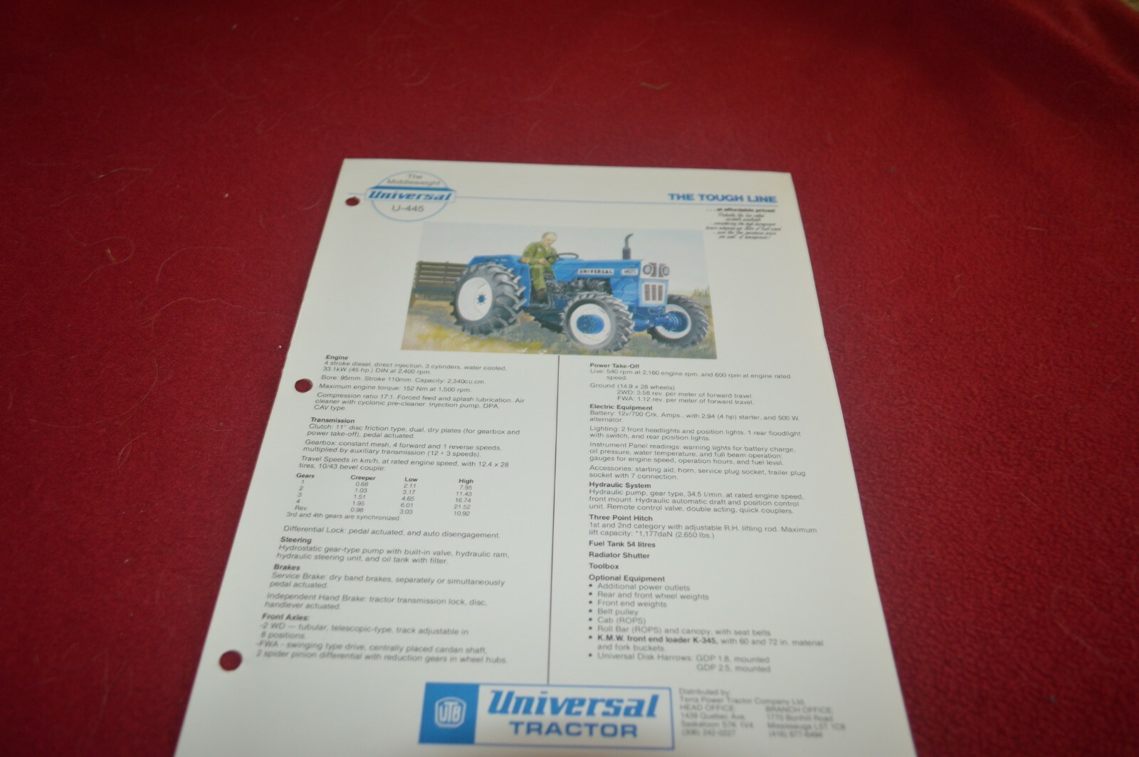 UTB Universal U-445 Tractor Dealer’s Brochure FCCA