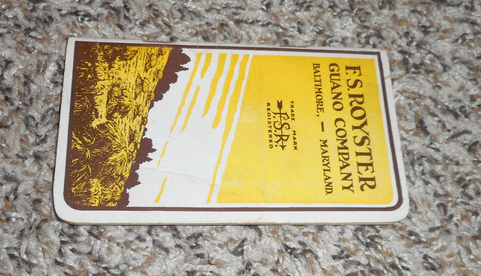 1920 Fs Royster Guano Co Baltimore MD Maryland Fertilizer Notepad Advertising