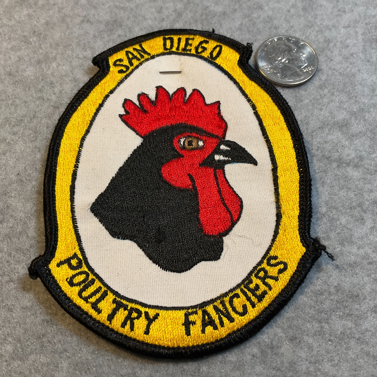 Rare San Diego SPOULTRY FANCIERS Embroidered Patch Jamul California w/ Pin