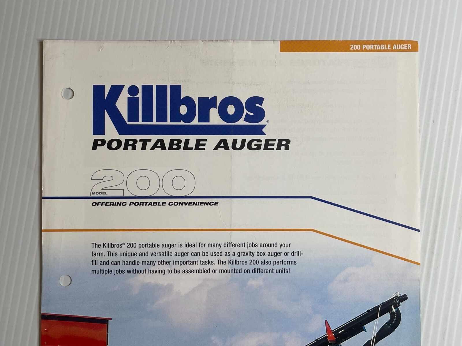 Killbros Model 200 Portable Auger Sales Brochure *2007* (Showroom Book)
