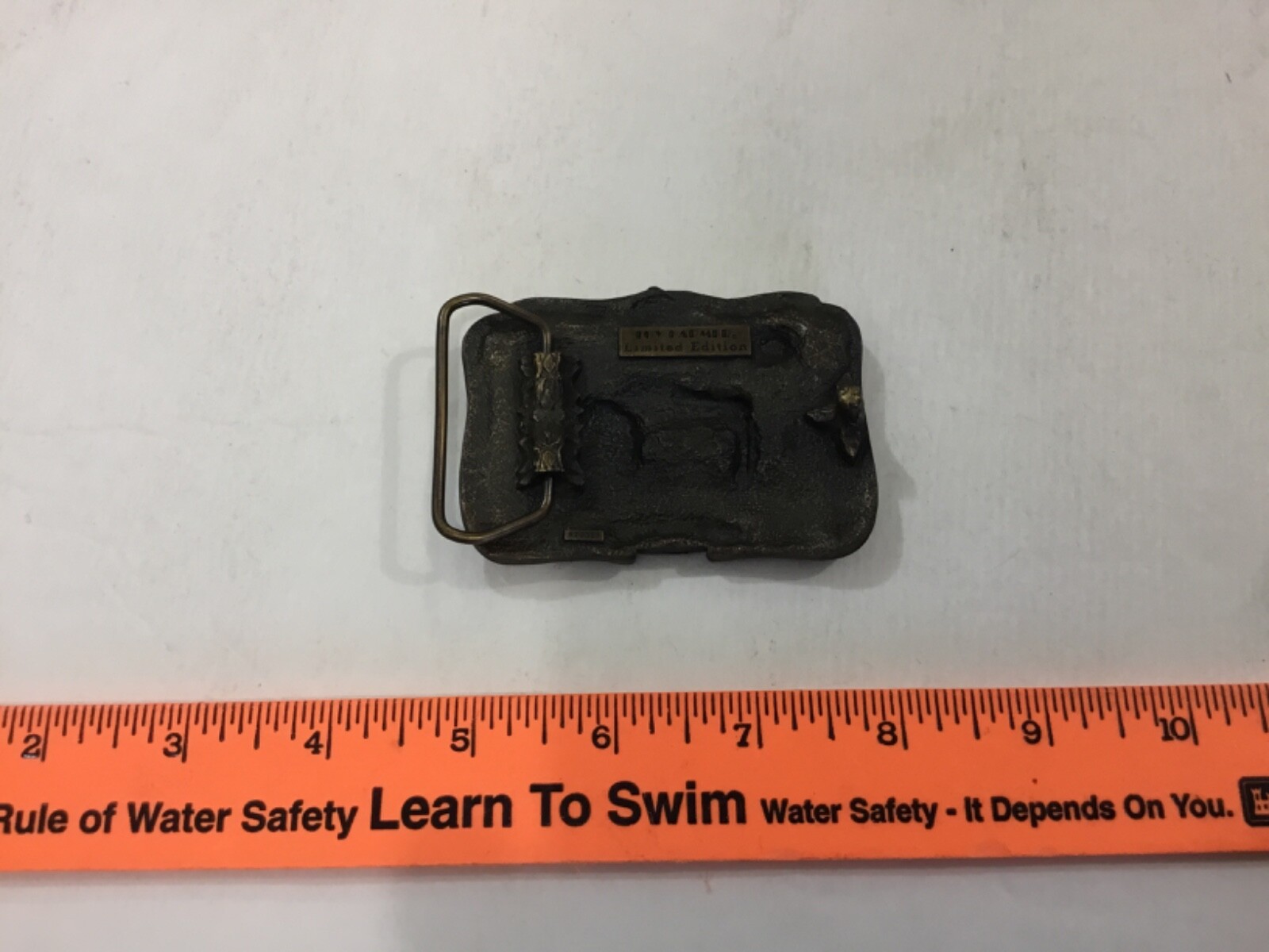 Vintage Metal North Dakota 1987 Toy Farmer belt buckle, FREE ship
