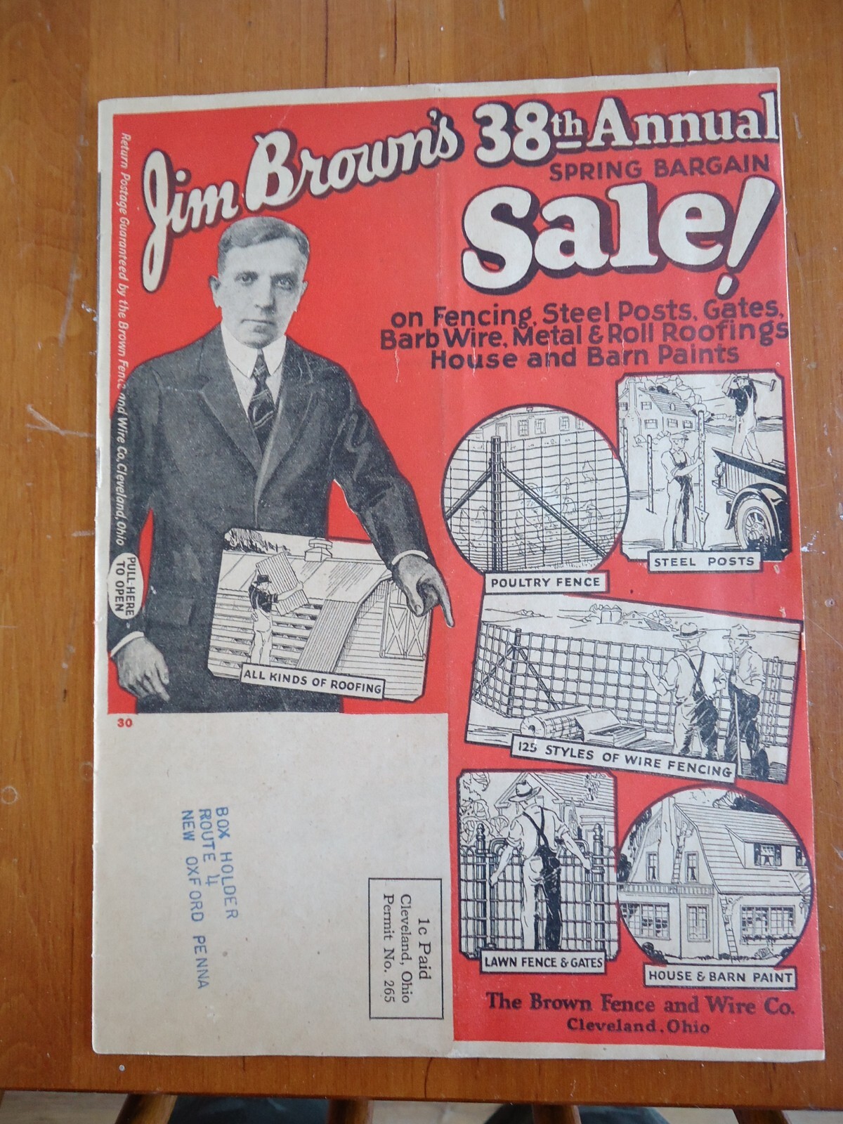 Antique catalog Jim Brown’s farm Barbed Wire , Fences , Gates , Paints ,Barn