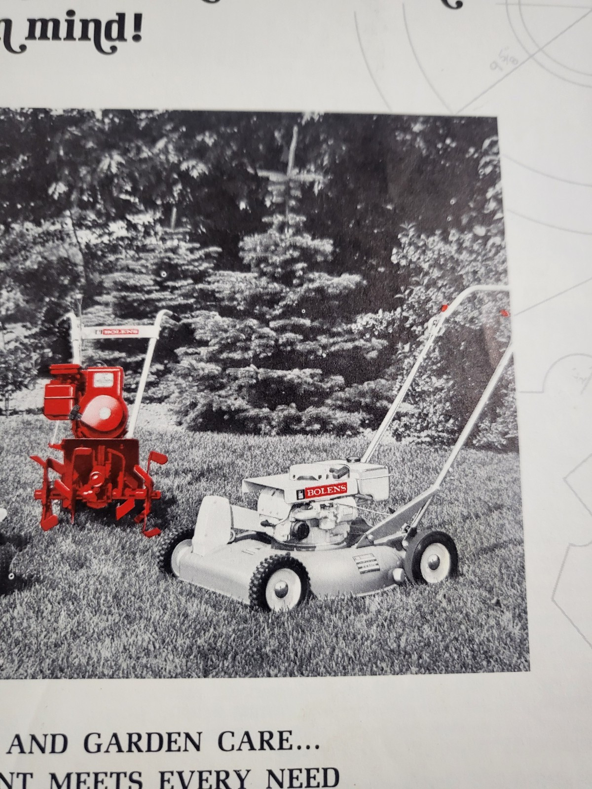 Vintage 1968 Bolens 8724 SUBURBAN 24 RIDING MOWER MOWER MUSTANG TILLER BROCHURE