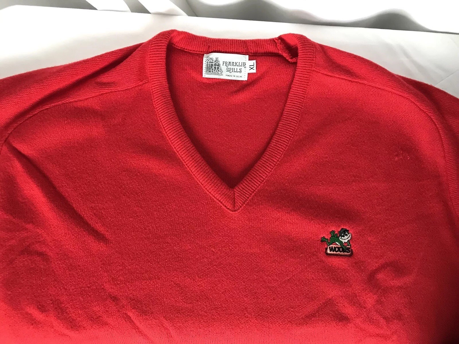 Vintage Rare Woods Sweater Tractor Implement Supply Agriculture Farm