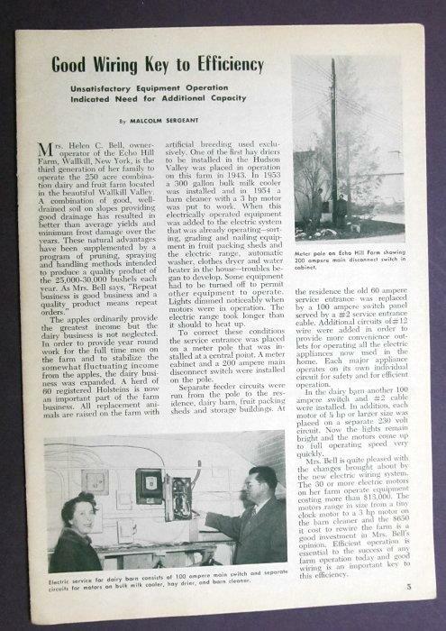 Original 1956 Farm Life Article features Helen Bell of Wallkill New York